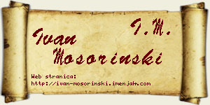 Ivan Mošorinski vizit kartica